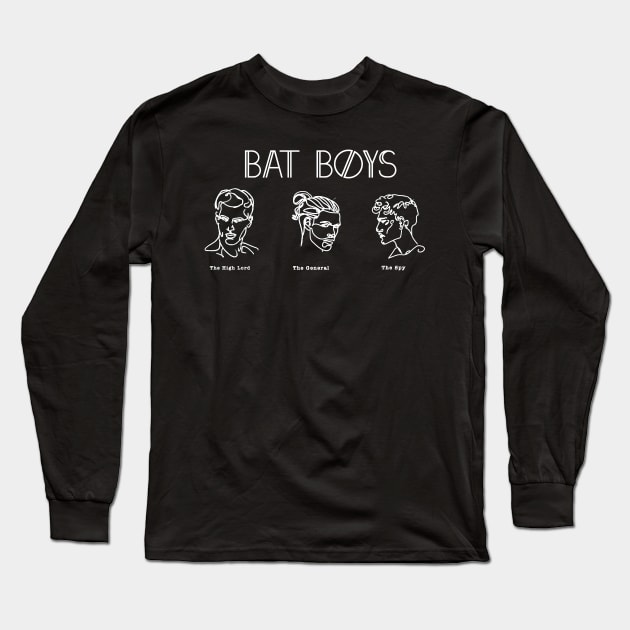ACOTAR Bat Boys Minimalist White Long Sleeve T-Shirt by baranskini